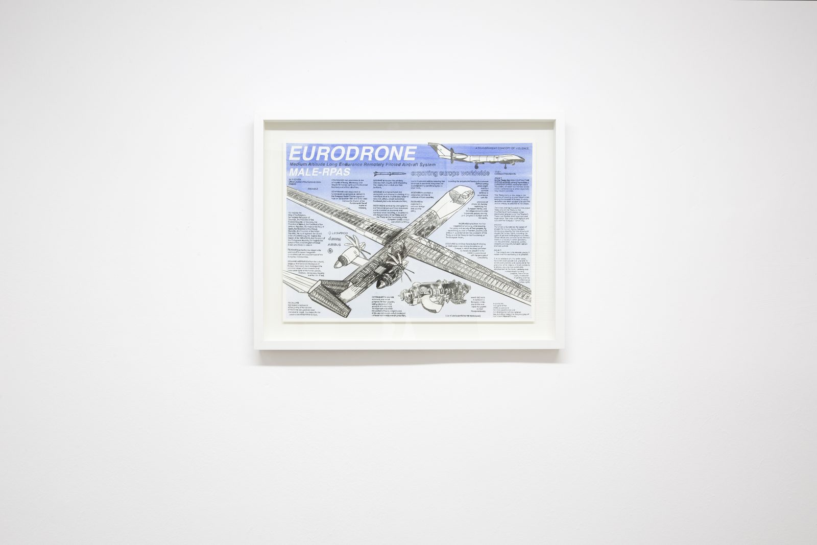 Joan Palle, Eurodrone MALE-RPAS, framed drawing from the Exploded Views series